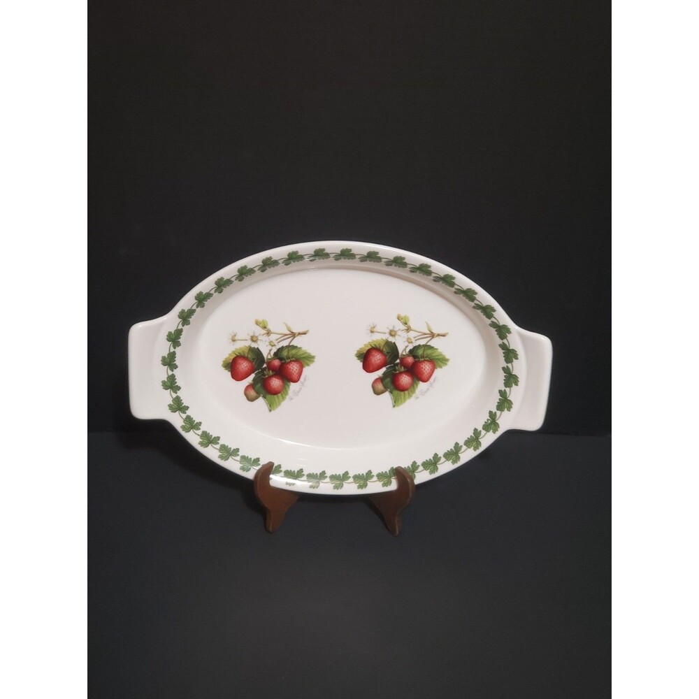 Portmeirion Strawberry Fair Fire & Ice Oval Handled Baker Dish Casserole Serving